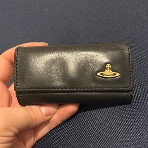Vivienne Westwood Black Key Holder with Gold Logo